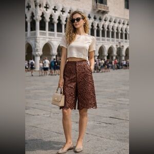 Anthropologie NWT Floral Faux
Leather Shorts size 0.